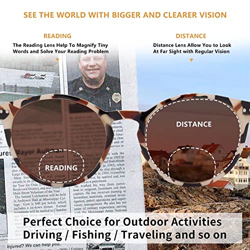 Liansan Round Invisible Bifocal Reading Sunglasses Retro Uv Protection Sun Readers Acetate Frame With Spring Hinge Tortoise Mt 5214 2.00 #TOP2