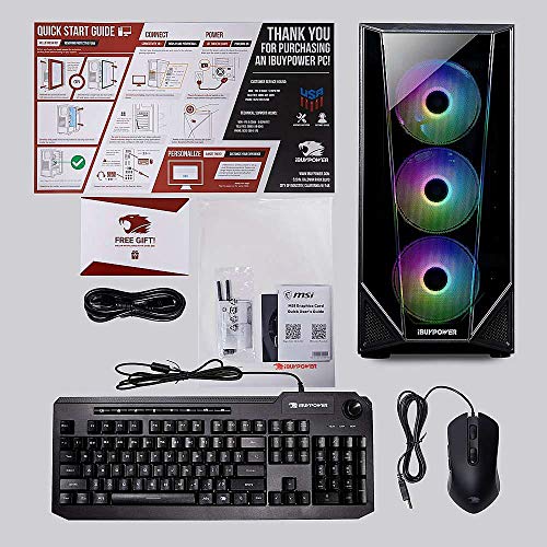 iBUYPOWER Desktop Gaming Computer | Intel Core i7-10700F | NVIDIA GeForce GTX 1660Ti | 16GB DDR4 Memory | 480GBSSD +1TBHDD | Mouse and Keyboard | Windows 10 | with Woov Accessory Bundle