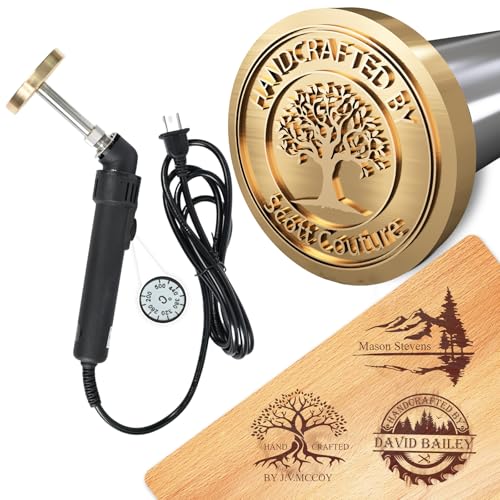 KAINSY Custom Electric Branding Iron for Wood, Temperature-Controlled Wood Branding Iron Personalized Brass Letter Stamp for Food Leather, Gift for Handcrafter Woodworker Wedding Wood Burning Tool
