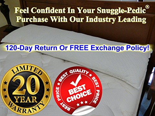 Zipper Removable Body Pillow Cover by Snuggle-Pedic - Kool-Flow Luxurious Bamboo Material - All USA Made (54 x 20 inch)