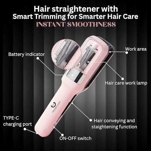 Image of Split End Hair Trimmer | 2-in-1 Rechargeable Cordless Hair Straightener & Split End Remover | For Frizzy, Dry & Damaged Hair | Men & Women