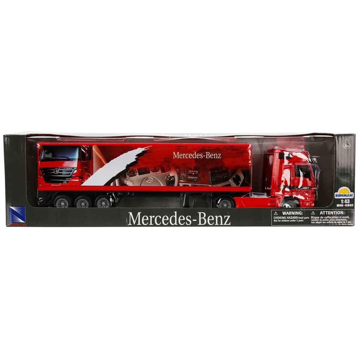 Miniature MERCEDES BENZ 1857 4x2 Actros et remorque porte container K-LINE WELLY WEL32281K-W | Collect World