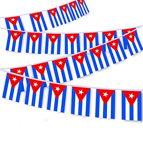 MacLand 30 bandierine cubane da 0,9 m, decorazione per esterni, interni, patio, cortile