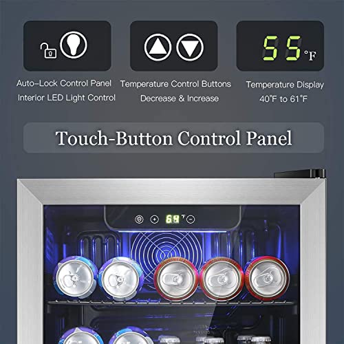 Antarctic Star 5899SSH Beverage Refrigerator Cooler -120 Can Mini Fridge Glass Door thumb #3