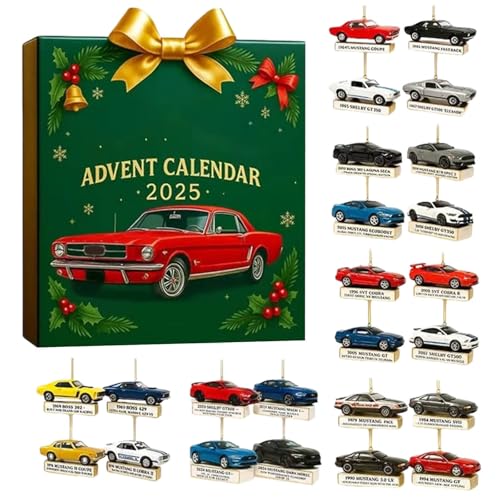Adventskalender 2025, 24 Tage 2D Acryl Ornamente mit Countdown,...