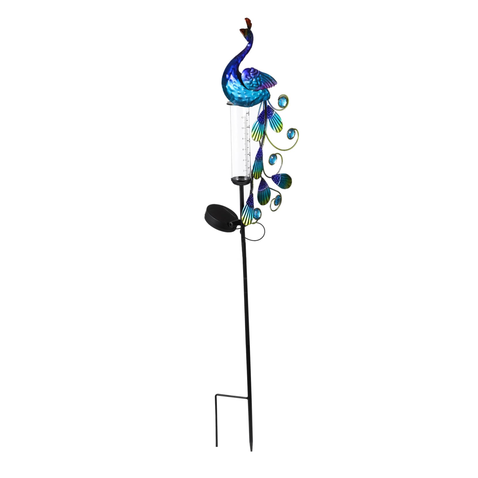 BESTonZON Lumière de Jardin Solaire Paon en Fer, Décorative pour Pelouse