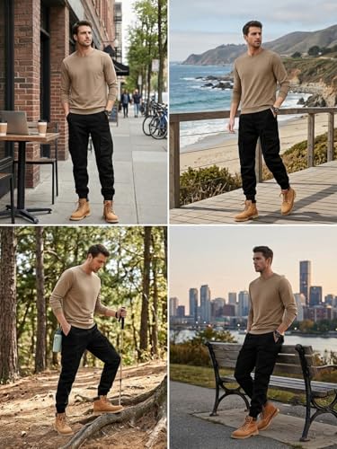 Image of Leriya Fashion Men's Cargo Pants with Pockets | Cotton Joggers for Men | 6 Pocket Jeans Pant | Casual Trousers for Men | Comfortable Casual Workwear Joggers