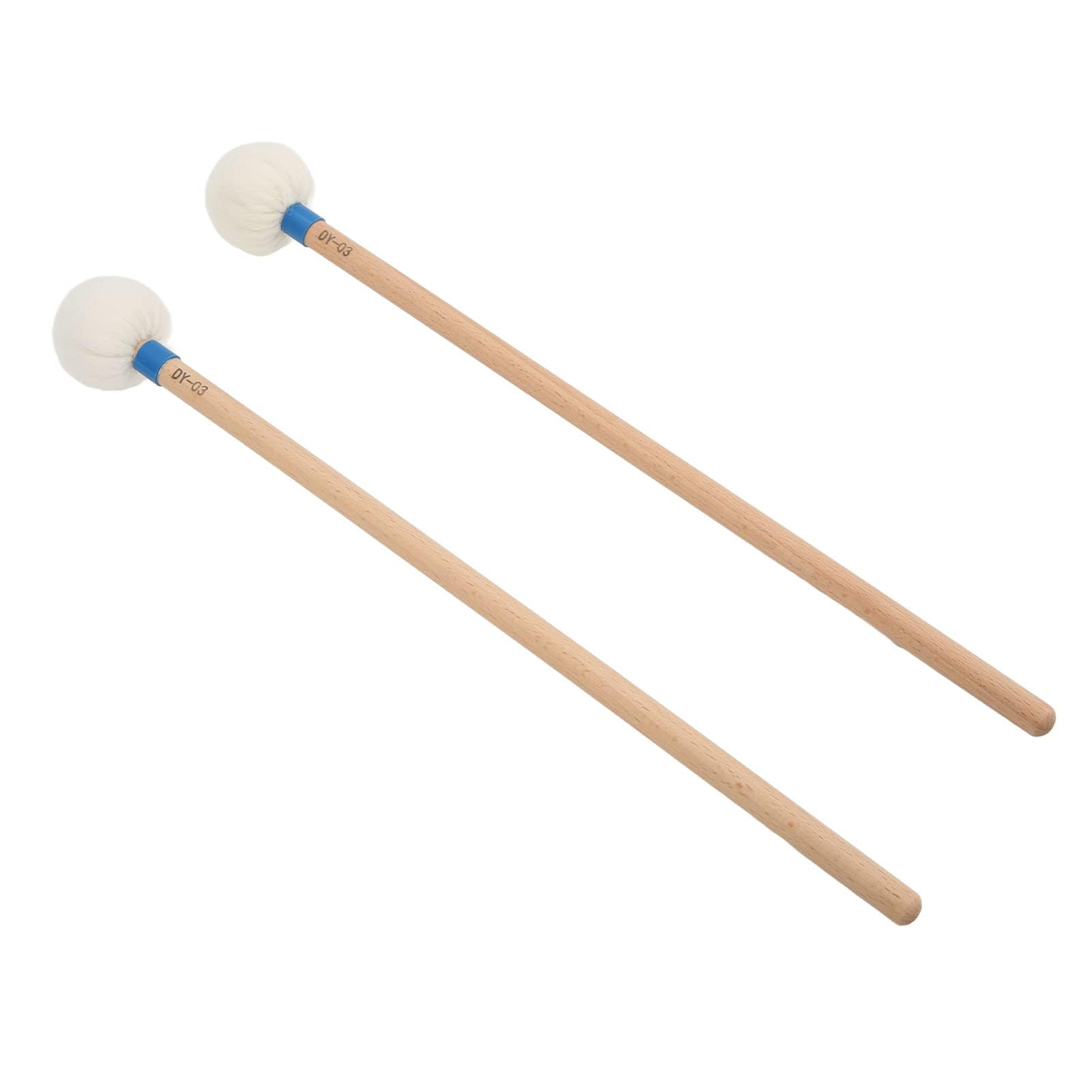 Bacchette per Batteria Multiuso con Testa in Feltro – Accessori per Grancasse, Timpani e Rullanti – 2 Pezzi (Blu)