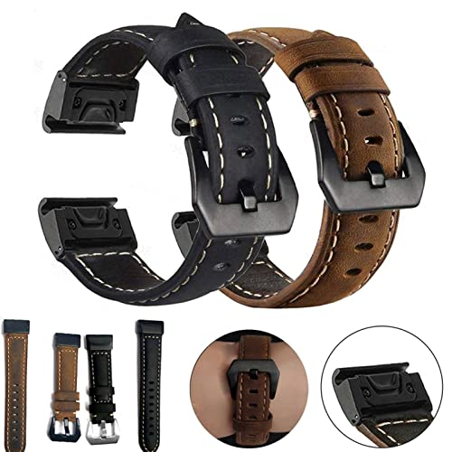 Bracelet en cuir pour Garmin Fenix 6 et 5 l'élégance vintage au quotidien