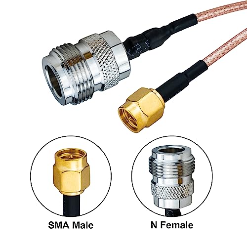 Image of N Type Female to SMA Male RG316 Coaxial Cable 6 Inch Type N to SMA Coaxial Adapter Cable 50Ohms Low Loss N Type to SMA Cable for Router Antenna Signal Enhancer Wireless Adapter