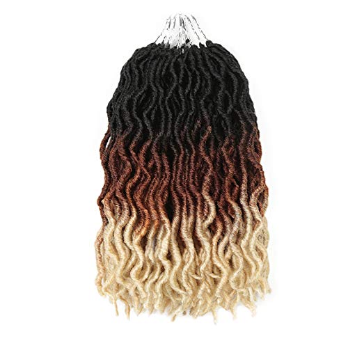 7 Packs Wave Gypsy Locs Crochet Hair 12 Inch Wavy Locs Twist Braiding Hair Goddess Locs crochet hair 18 Strands/Pack Faux Locs Synthetic Hair Extensions (12 inch, 3T30613)