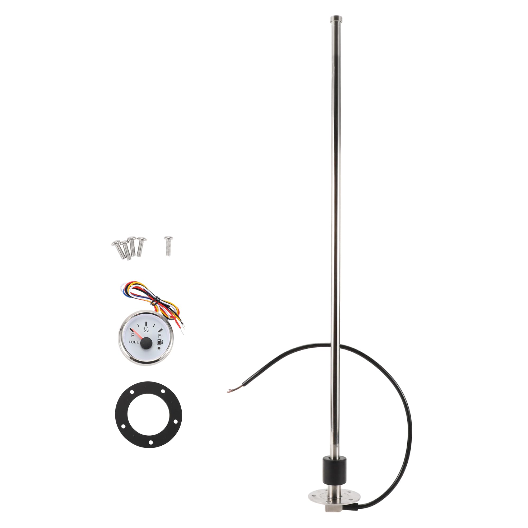 A ABSOPRO 660mm Fuel Sending Unit and Gauge Kit 26" Boat Fuel Tank Sending Unit Fuel Water Level Sensor and Fuel Gauge for Boat Car Truck RV