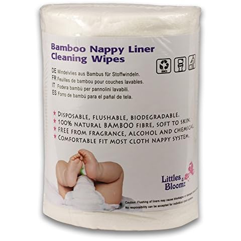 Littles & Bloomz, Flushable Biodegradable Disposable Cloth Nappy Diaper Bamboo Liners Cover