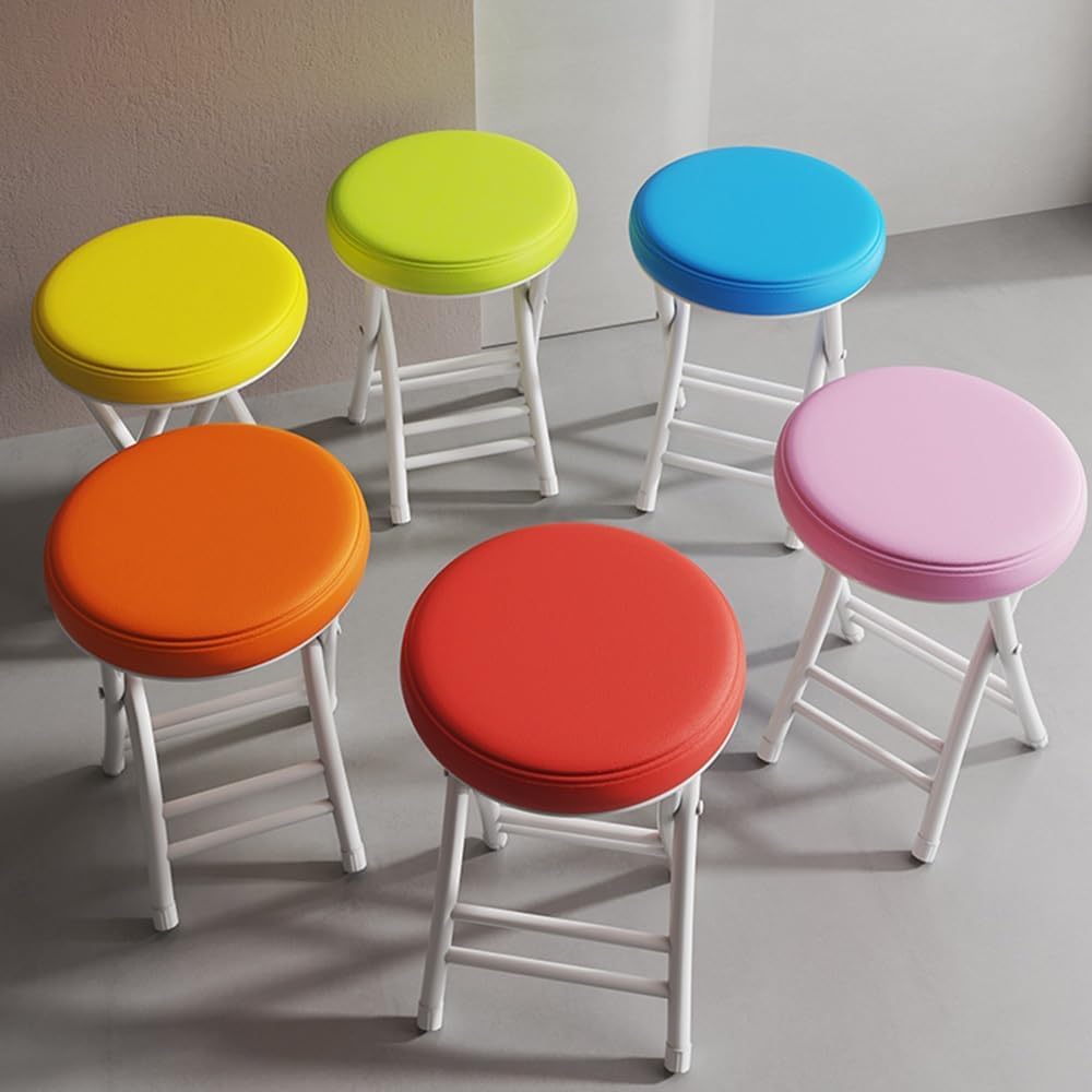 Sgabello imbottito pieghevole da 50 cm/20 pollici, sgabello da bar ad altezza bancone, seduta portatile, pieghevole e impilabile per adulti.