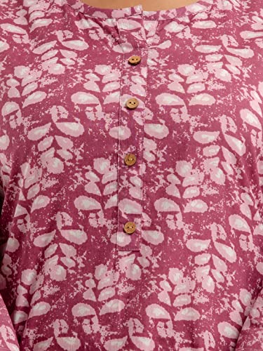 Image of feranoid Women Cotton Printed Straight Short Kurti