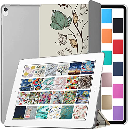 Image of DuraSafe Cases for iPad 10.5 Inch 2017 Air 3 2019 [ PRO 10.5 Air 3rd Gen ] A1701 A2152 A2123 MUUL2HN /A MUUK2HN /A MUUJ2HN /A MQDX2HN /A Printed Cover Translucent Frosted Hard Back - Watercolor Flowers