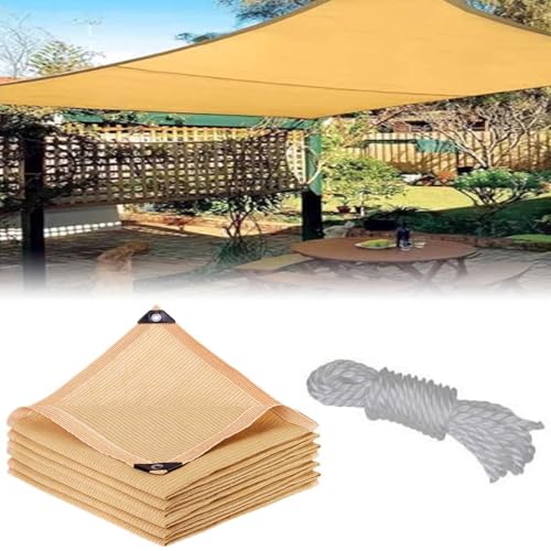 80% Schattennetz Garten,Sonnenschutz Balkon,Schattiernetz Mit Ösen Beige,Schattennetz Für Gewächshaus Hitzeschutz Balkonverkleidung Mit Seil Für Gewächshaus Terrasse Pflanzen(1x4m)