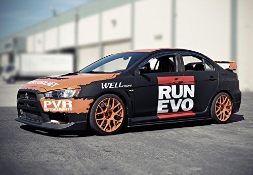 WellVisors Window Visors Wind Deflectors Compatible with Mitsubishi 2008-2017 Lancer Evolution X EVO-X Sedan Aerodyn Series Rain Guards 3-847MI006