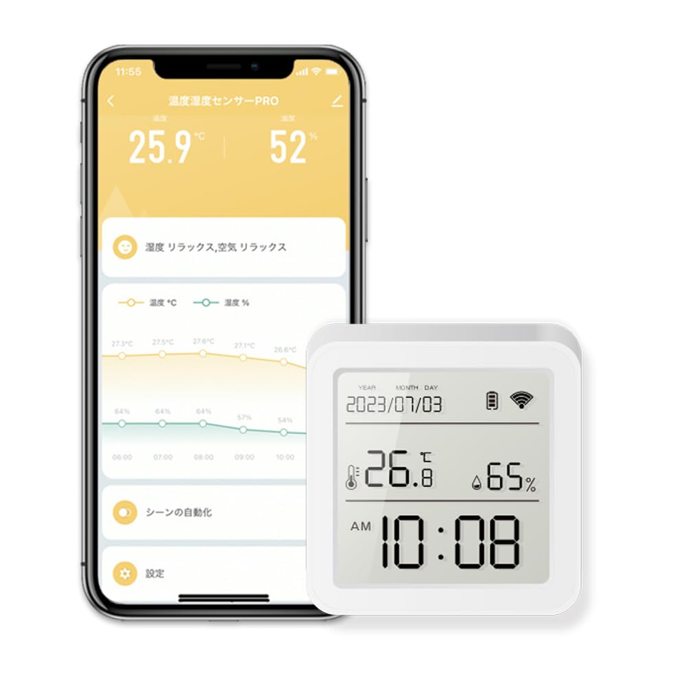 Amazon.co.jp: エジソンスマート 温湿度計 (PROタイプ) スマート
