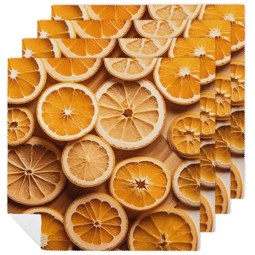 Servilletas de tela naranja en rodajas, 4 unidades miniatura 1