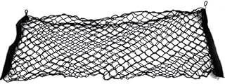 Trintion Car Cargo Net Adjustable Nylon Rear Trunk Storage Organizer Mesh Net 110 X 38cm Elastic Nylon Car Luggage Net with 4 Hooks for SUV Jeep Truck Black
