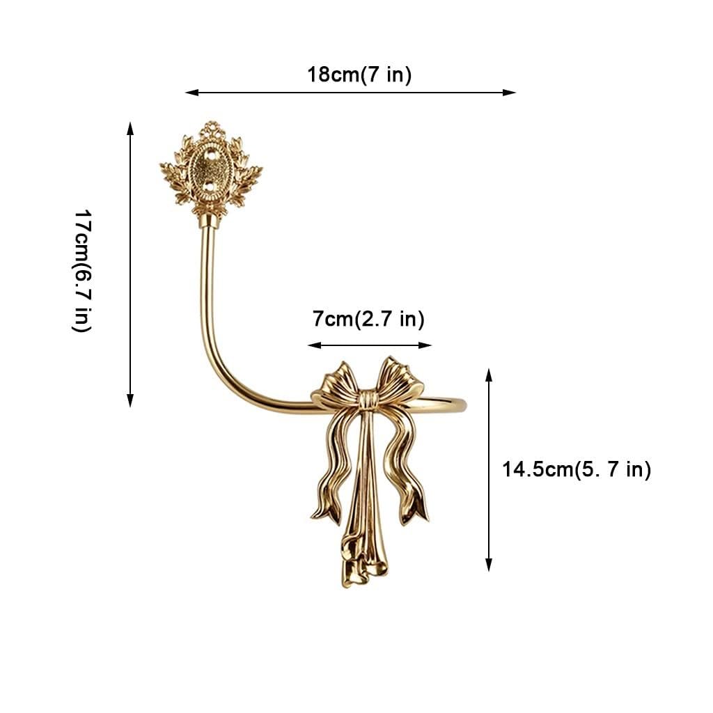 Embrasses de Rideaux en Laiton, Crochets décoratifs élégants en Forme de nœud, Attaches murales pour Rideaux, Support de draperie (Gauche 1 pièce), Gauche 1 pièce,Left 1 Pc