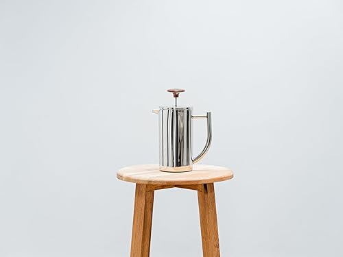 Miniatura 7 de Cafetera de prensa francesa Aki - Cafetería aislada de alta calidad, 3 tazas, 24 onzas  23.0 fl oz (acero inoxidable, acabado espejo)