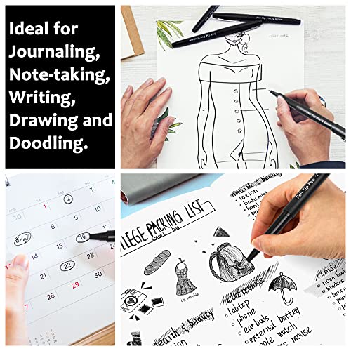 Feutres noirs pointe moyenne 0.7mm ecriture note dessin lot de 60