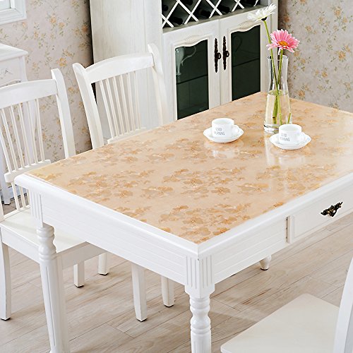 Sandm Pvc Rectangle Tablecloth, Clear Plastic Tablecloths Table Top Cover Waterproof Anti-Hot Anti-Oil Soft Glass Coffee Table Pad-B 60X60Cm(24X24Inch) #TOP27