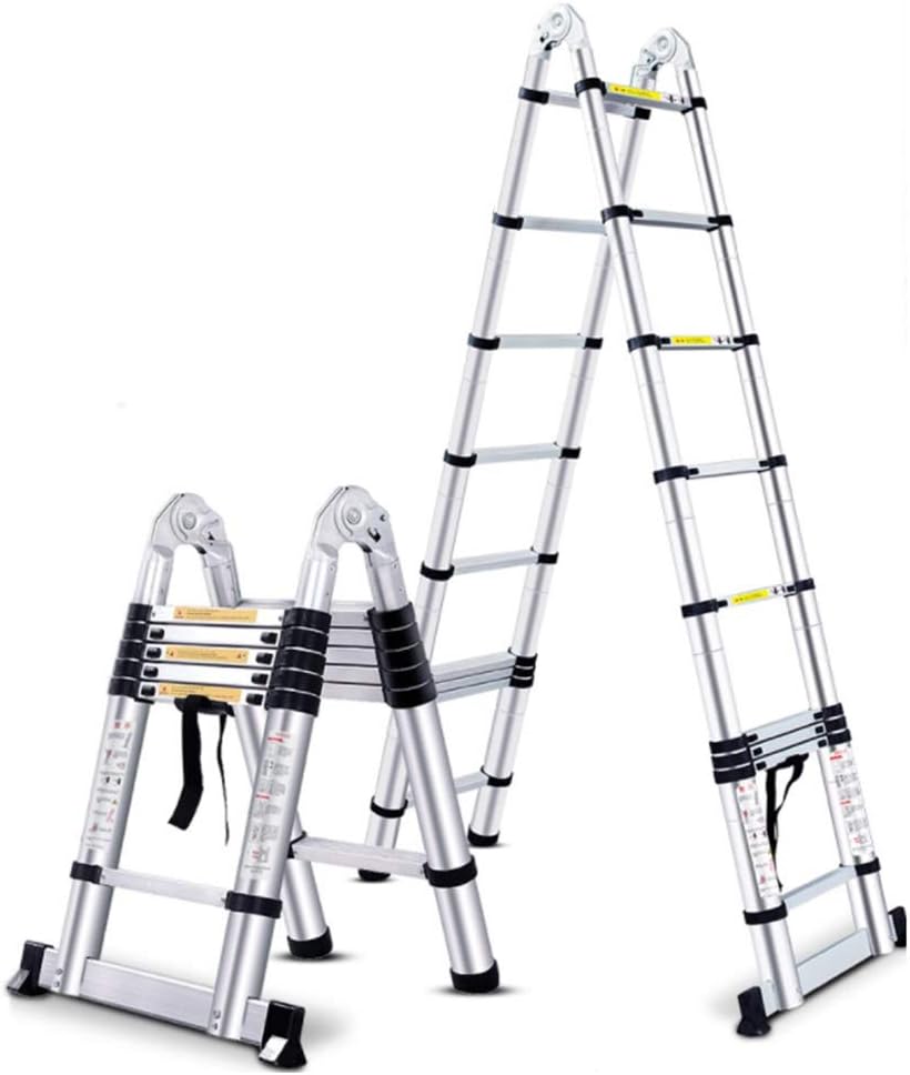 Extension Ladder, Household Herringbone Ladder, Folding Multi-Function Straight Ladder, Aluminum Alloy Engineering Ladder (Size : 1.6M+1.6M=3.2M(10FT))