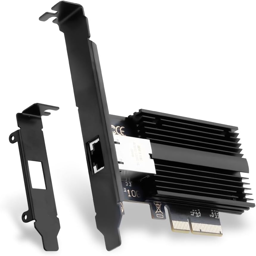 10G PCIe Ethernet Network Card with Marvell AQC113 Controller, RJ45 Port, Supports PCIe x4/x8/x16, for NAS, Desktop, Server, Windows 10/11 & Linux