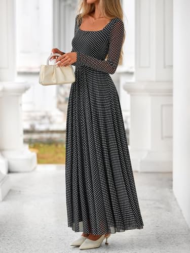BTFBM Women Maxi Dress Fall 2025 Fashion Elegant Long Sleeve Square Neck Floral Print Party Club Wedding Guest Dresses