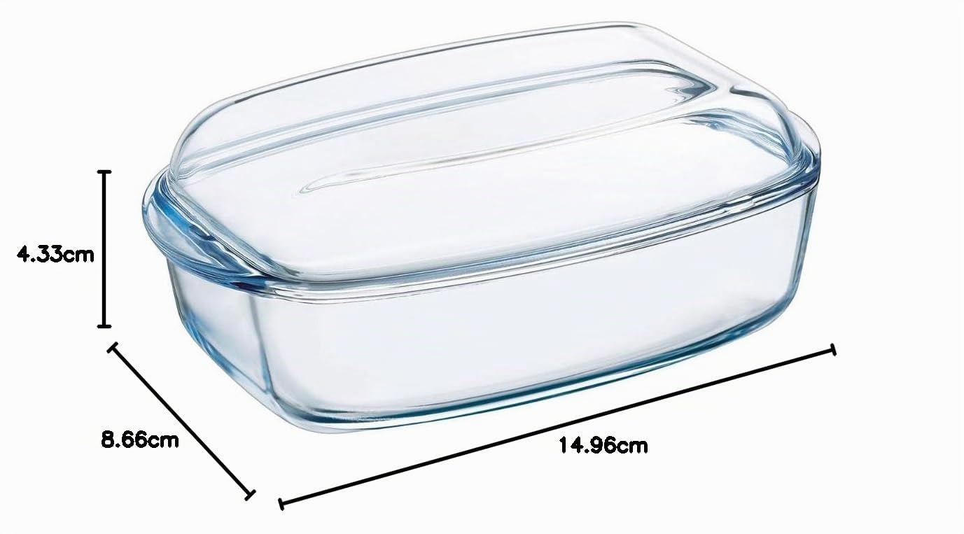 Pyrex 4937387 - Cazuela rectangular 4,5L con tapa, 38 x 22 x 11 cm, color transparente