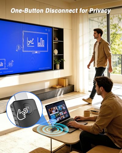 Image of CEROAN Wireless HDMI Transmitter and Receiver, 2.4G /5G Dual Band Wireless HDMI Extender Kit, Plug & Play 1080P 60fps, Long Range up to 50m /165ft for Laptop /PC to TV /Projector /Monitor
