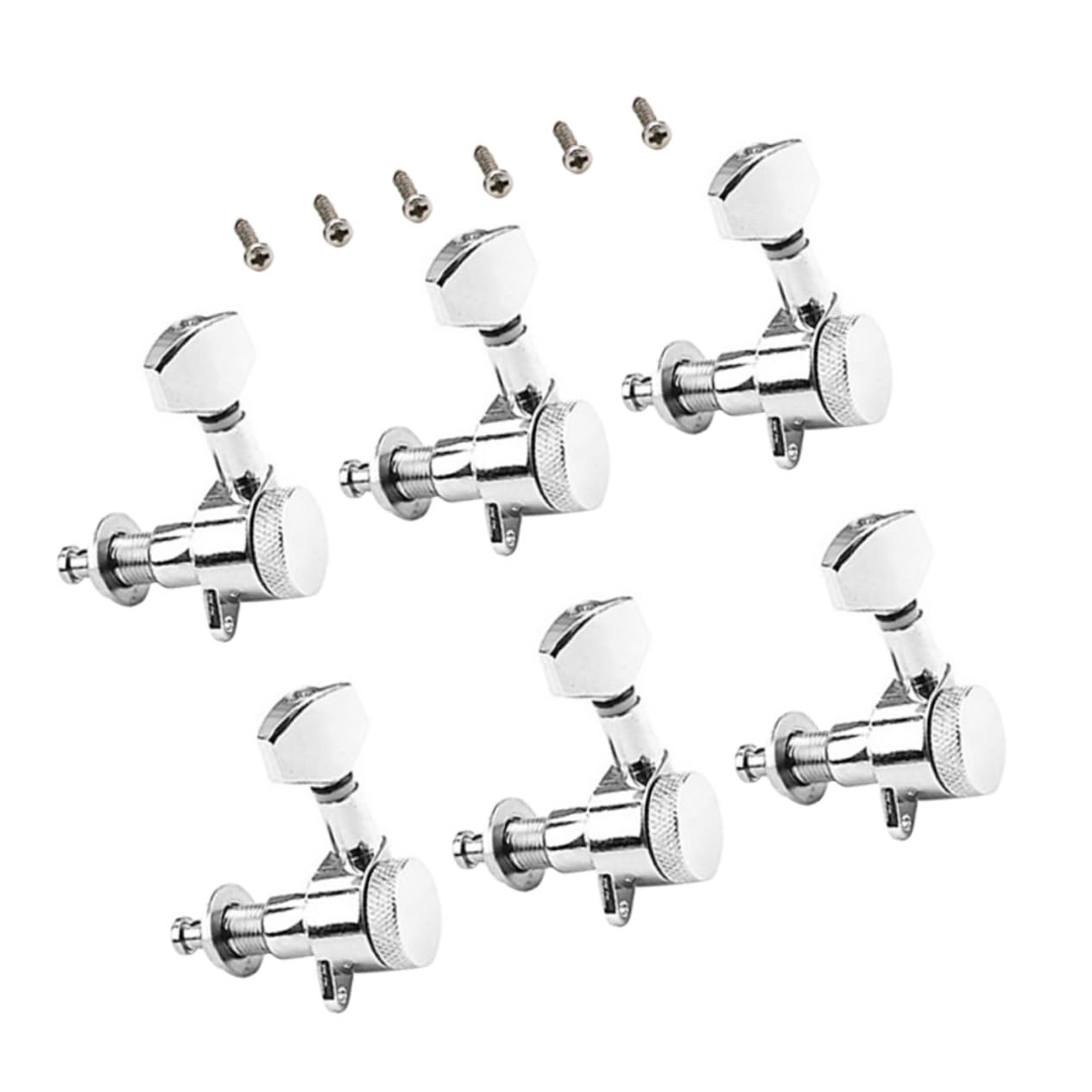 HANABASS Professional Guitar Machine Head Tuners Chrome Square Head Locking String Acoustic Guitar Tuning Pegs Set of Replacement Tuning Keys
