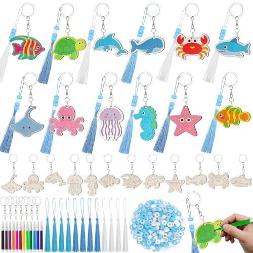 Porte-clés en bois avec stylos colorés Cinrobiye pour anniversaires et cadeaux
