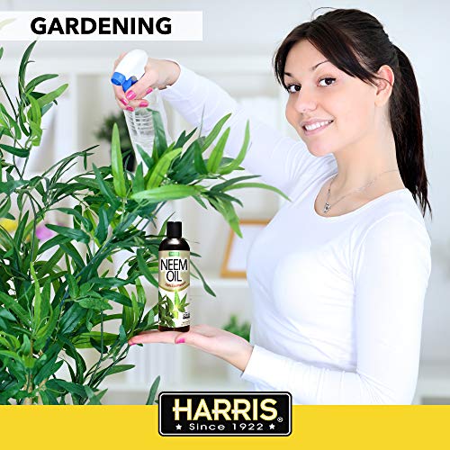 Harris Neem Oil, 100% Cold Pressed And Unrefined Concentrate For Plant Spray, High Azadirachtin Content - Omri Listed For Organic Use, 12Oz #TOP4