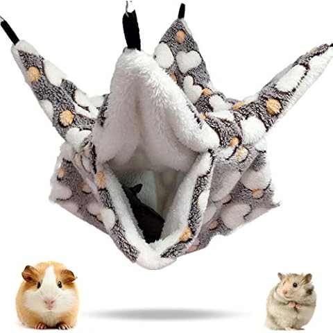 Pet Hammock Hamster Bedding Small Pet Cage Hammock, Double Layer Hamster Cage Ferret Cage Pet Hammock Bed Hanging Bed (Brown) Cover