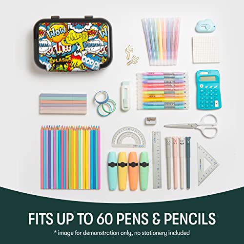 Image of ZIPIT Recycled Plastic Pencil Box for Kids, Large Capacity Pencil Case for School, Durable Stationery Organizer Box, Cartoon