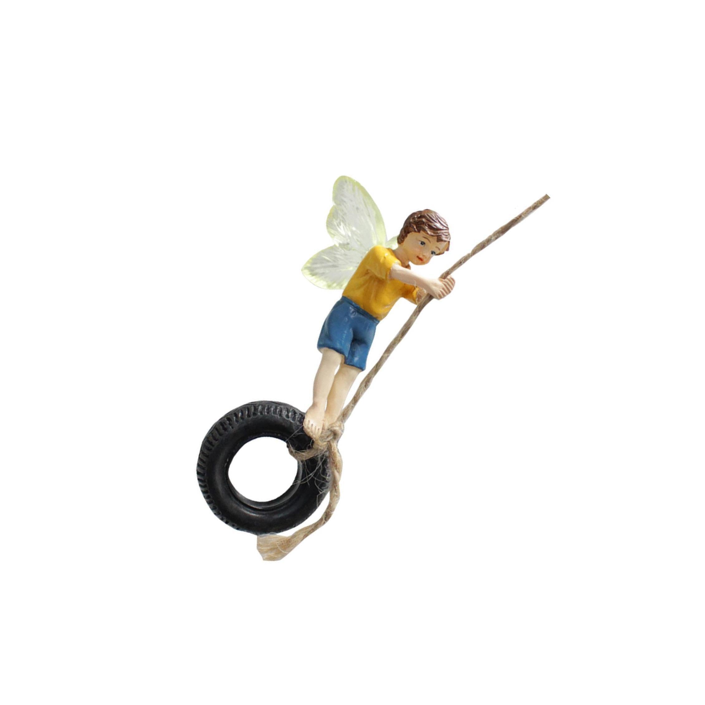 TWISAXC Angel Figure Unique Outdoor Plant Gift Miniature Boy Figurine Cute Adornment For Creating Magical Garden Spaces Fairy Garden Boy Figurine Resin Statue Miniature
