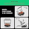 Parrilla y sandwichera digital Chefman 5 en 1, con placas extraíbles reversibles aptas para lavavajillas, se abre 180° para parrilla interior/plancha, acero inoxidable 4