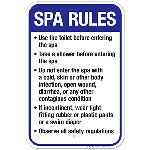 Cartel reglas piscina aluminio 18x12 pulgadas miniatura 1