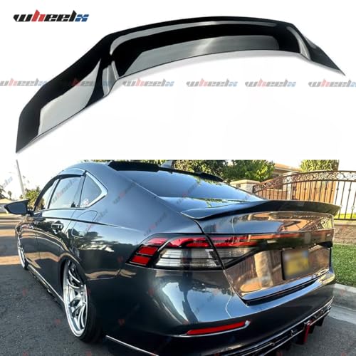 Rear Spoiler Compatible with 2023-2026 Honda Accord 11th Gen, Gloss Black R Style Duckbill Sedan, Trunk Exterior High Kick Tail Deck Lid Wing Lip - WheelX by WheelX - Used condition - Image 5