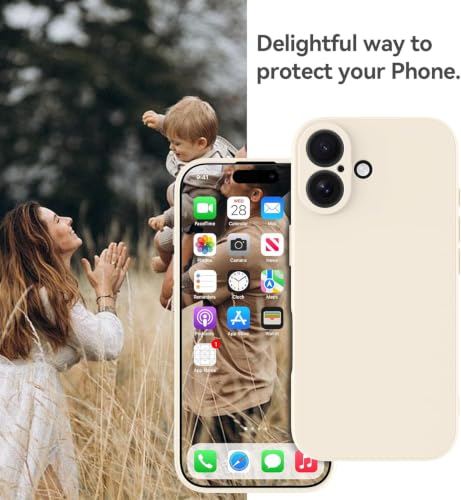 Image of DIZORO Square Microfiber Candy Case Compatible for iPhone 16 Plus Shockproof Slim Back Cover Liquid Silicone Case - Stone Grey