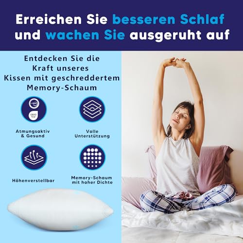 CloudÉtoile Hochwertiges Memory Foam Nackenkissen - Passivklimatisierend und hygienisch, perfekt für Seitenschläfer - 60