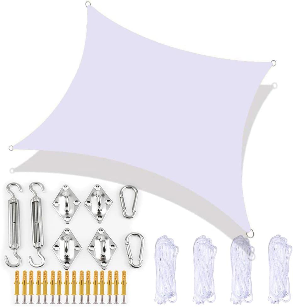 Voile d'ombrage anti-UV rectangulaire en toile imperméable pour bâche de terrasse