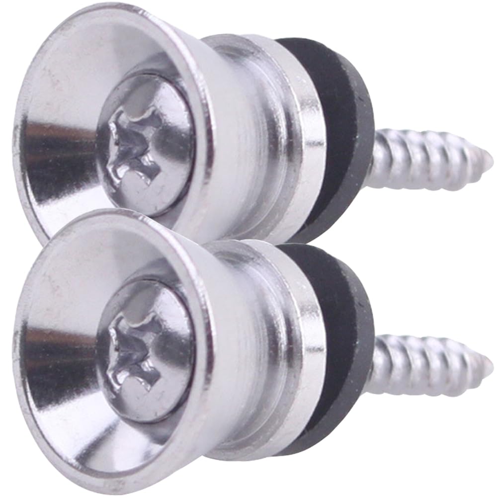 ibasenice Guitar Strap Locks Buttons Metal Pegs for Acoustic Electric Bass Guitars Secure End Pins Easy Installation Professional Strap Accessories