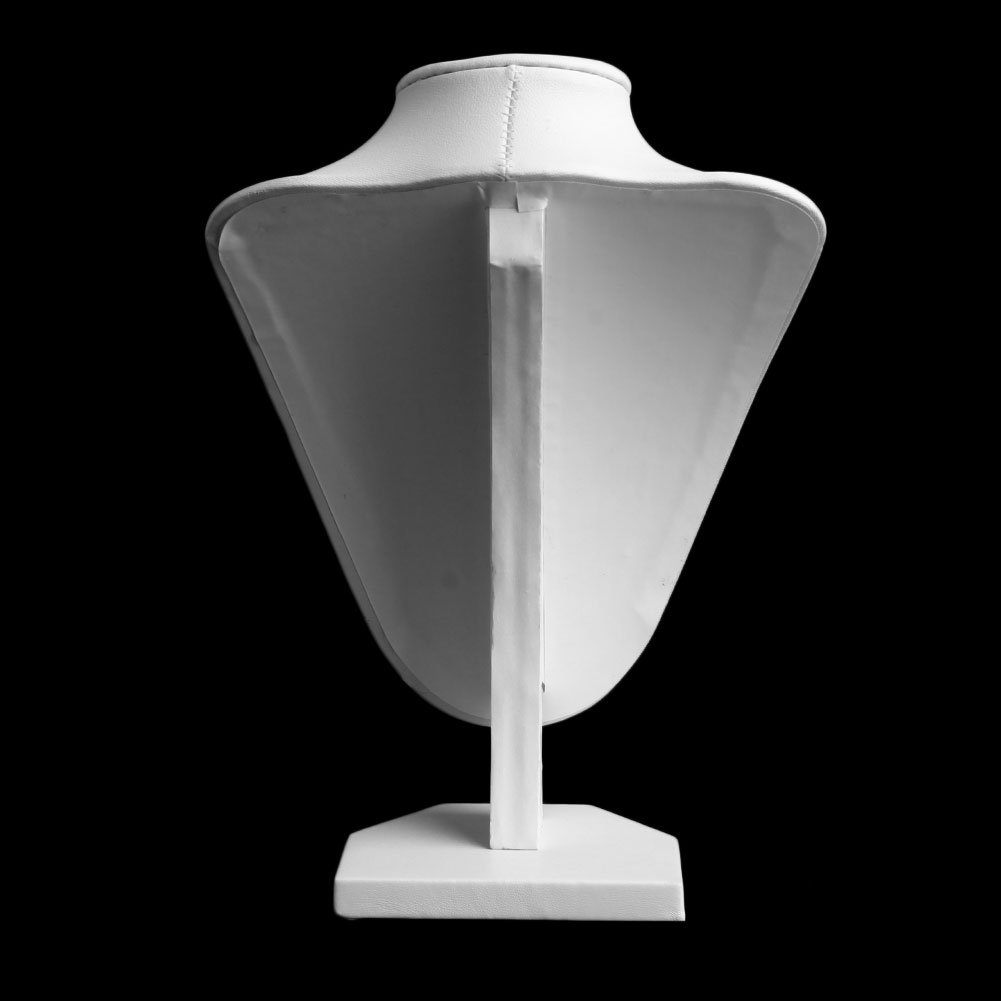 Manichino in finta pelle, per collana e collana, supporto per busto
