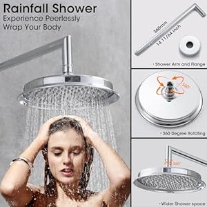 Brass Shower System Antique Rain Shower Head Mixer Bathroom Luxury Rainfall Shower Combo Set with Handheld Spray Pressure Balance Valve 9 inch Polished Chrome Brass Shower System Antique Rain Shower Head Mixer Bathroom Luxury Rainfall Shower Combo Set with Handheld Spray Pressure Balance Valve 9 inch Polished Chrome