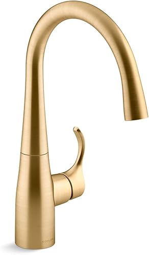 Kohler 22034-2MB Simplice - Grifo de barra de cocina de un solo mango, fregadero de preparación, grifo de barra húmeda para fregadero de bar, latón